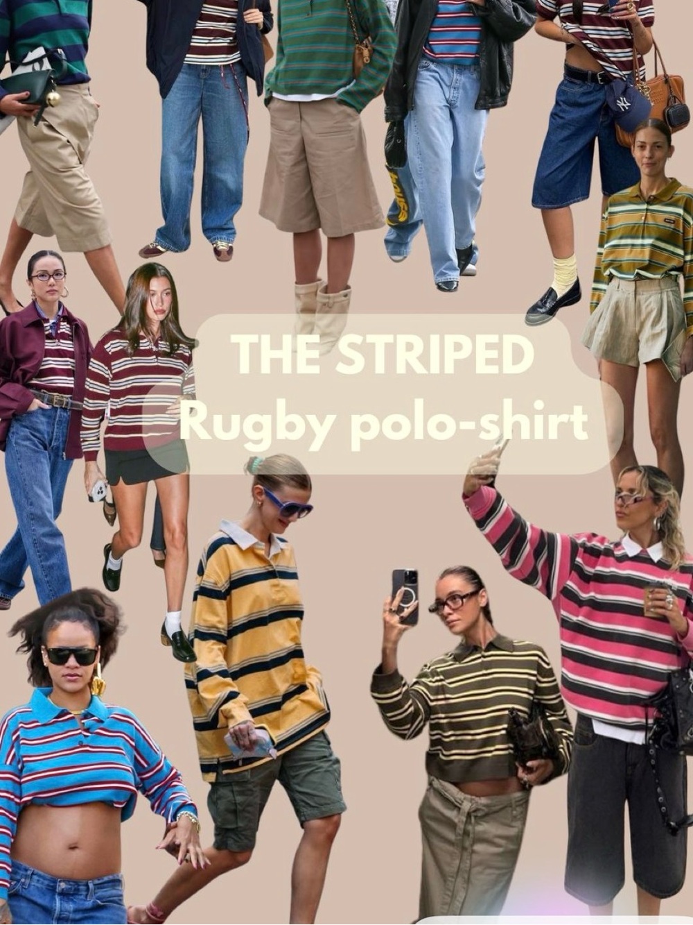 VINTAGE St. John’s Bay Striped Rugby Polo in Coral Red and Light Blue